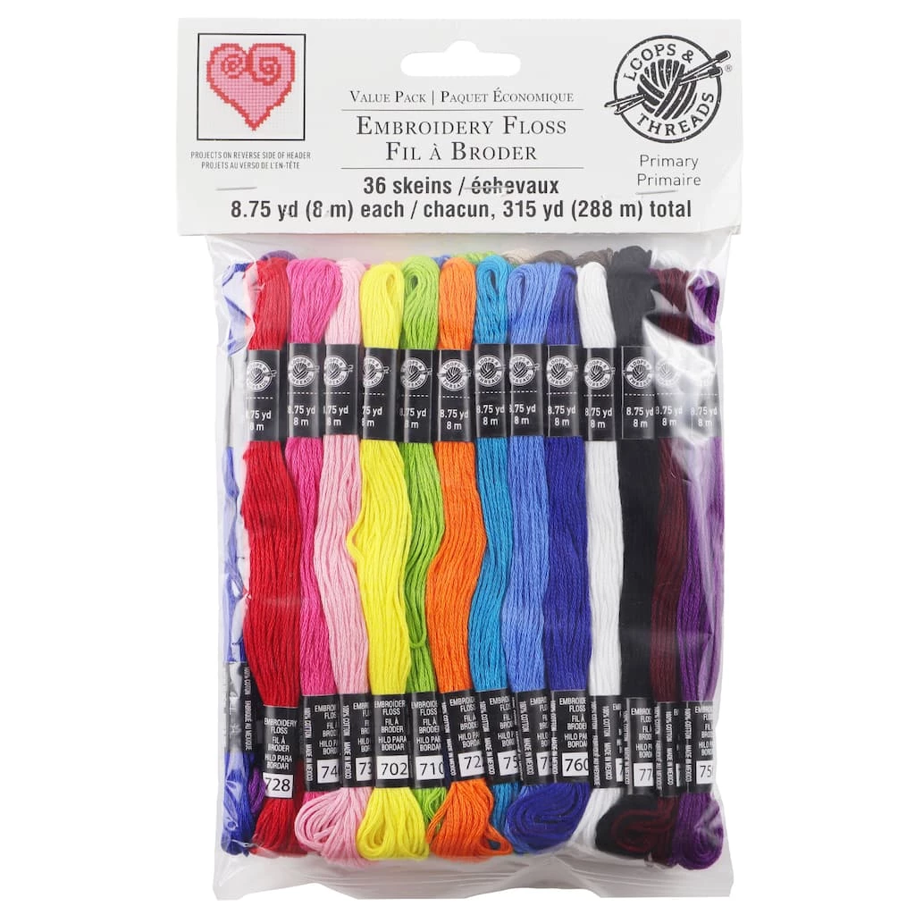 New βοΈ Primary Embroidery Floss by Loops & Threads™, 36ct. π - Image 2