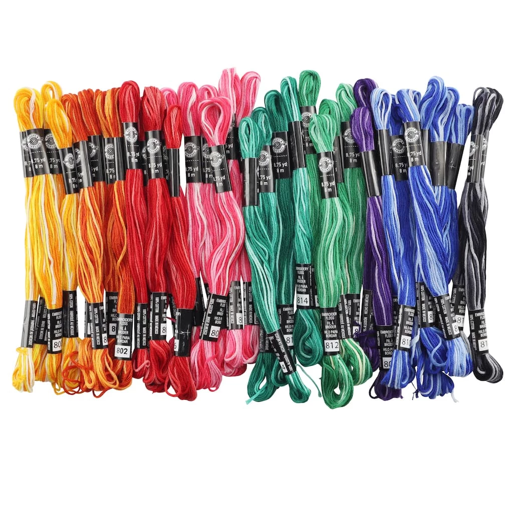New π 12 Packs: 36 ct. (432 total) Variegated Embroidery Floss by Loops & Threads™ β