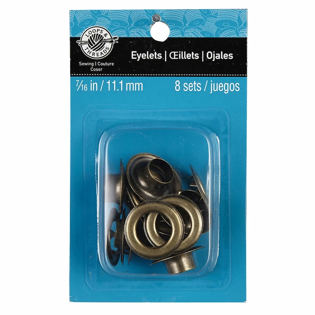 Cheap π 12 Packs: 8 ct. (96 total) 7/16" Antique Brass Eyelets by Loops & Threads™ π - Image 3
