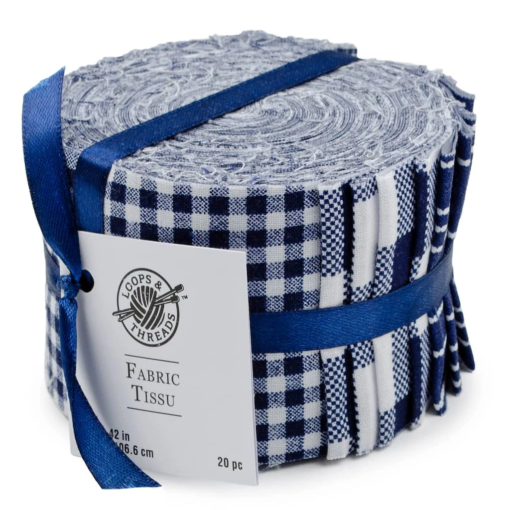 Cheapest π Blue Printed Fabric Strips by Loops & Threads® π