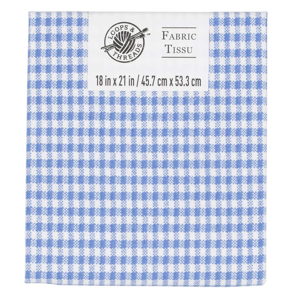 Hot Sale π₯ Blue & White Plaid Cotton Fabric by Loops & Threads™ π