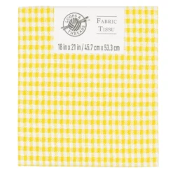 Hot Sale β€οΈ Yellow & White Plaid Cotton Fabric by Loops & Threads™ β