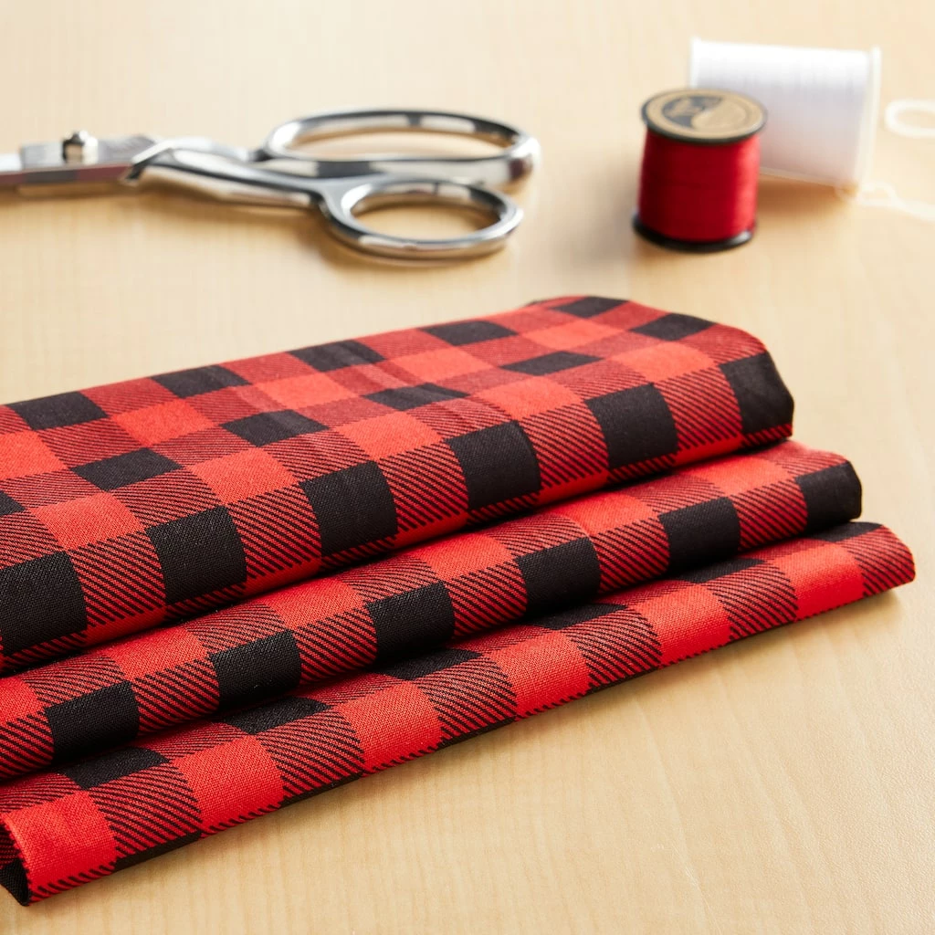 Best reviews of π Red & Black Buffalo Plaid Cotton Fabric by Loops & Threads™ π₯ - Image 2