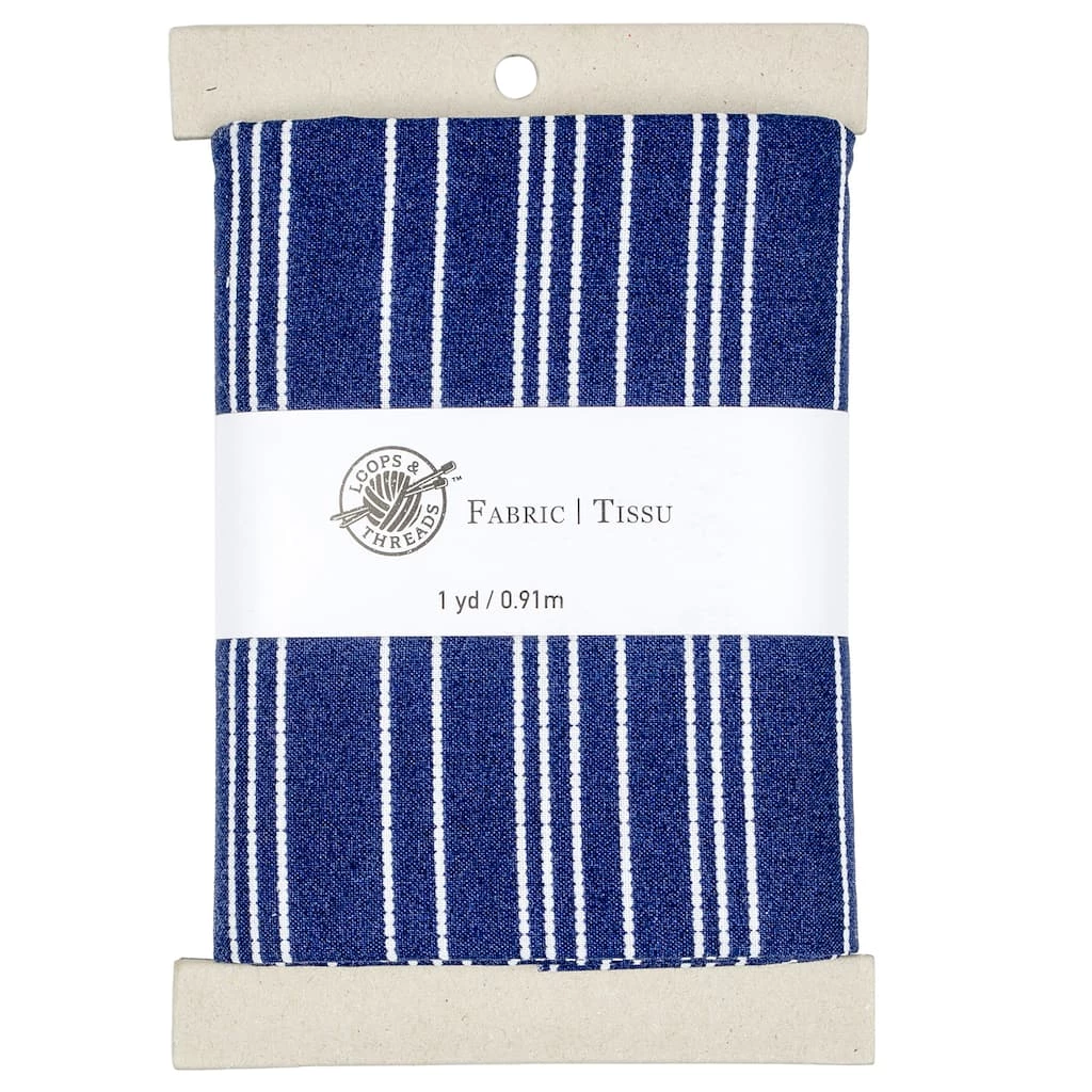 Best Sale βοΈ Navy & White Striped Cotton Fabric Bundle by Loops & Threads™ π