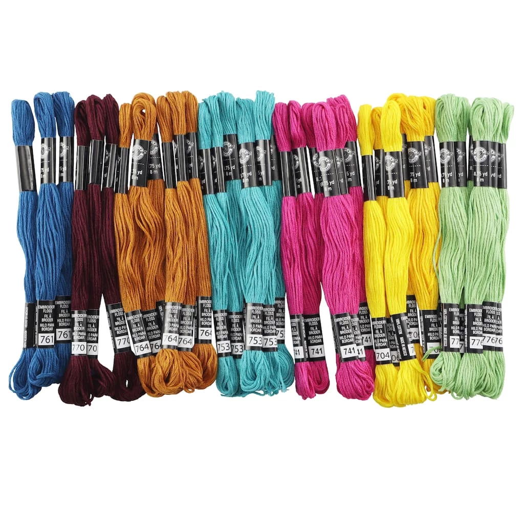 Best reviews of 𧨠12 Packs: 36 ct. (432 total) Uptown Brights Embroidery Floss by Loops & Threads® π