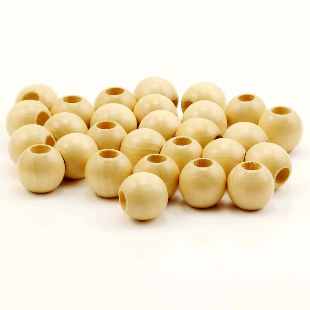 Buy π 12 Packs: 28 ct. (336 total) Natural Wood Round Beads, 16mm by Loops & Threads® π― - Image 3