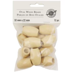 Flash Sale π― Natural Wood Oval Beads by Loops & Threads®, 32mm β¨